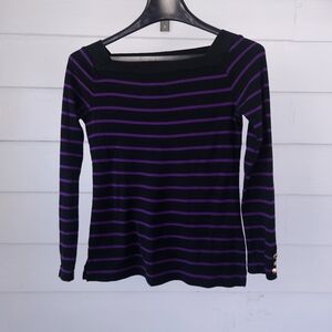 Lauren Ralph Lauren Striped Black and Purple Women's Top PXS